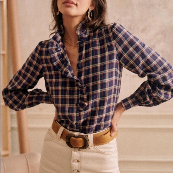 Sezane Tops - Sezane CHLOÉ SHIRT Oxford plaid